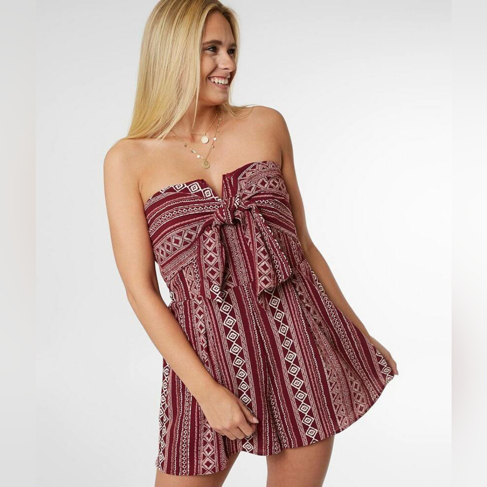 Daytrip Strapless Southwestern V-Wire Romper